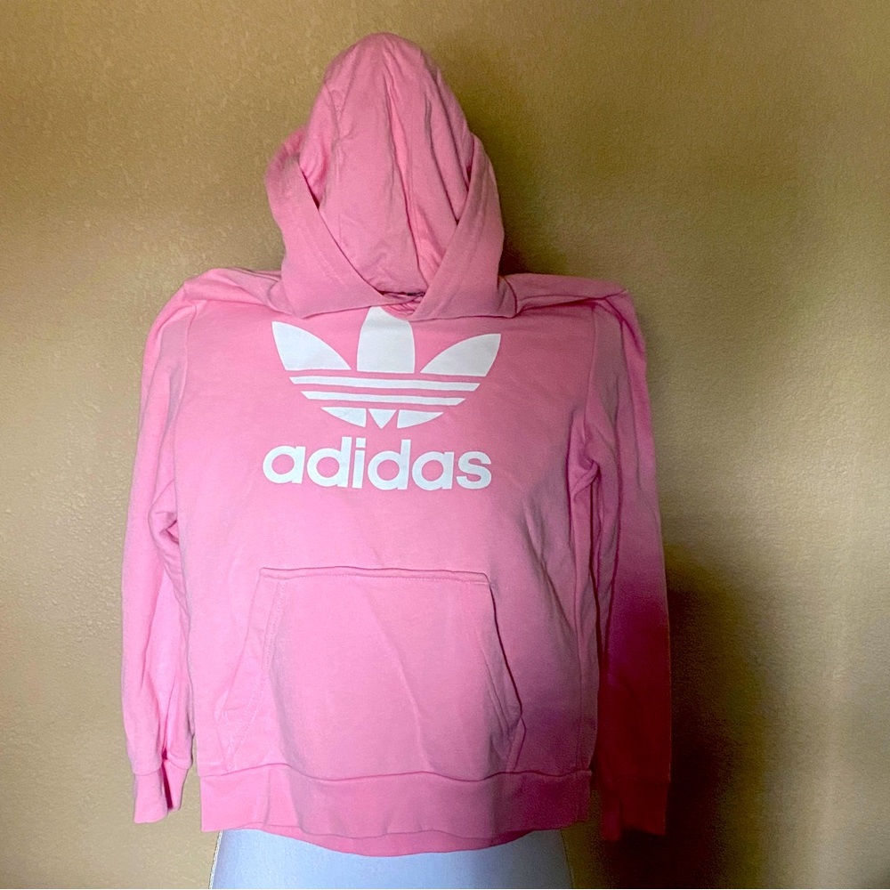 Adidas pink athletic hoodie girls small